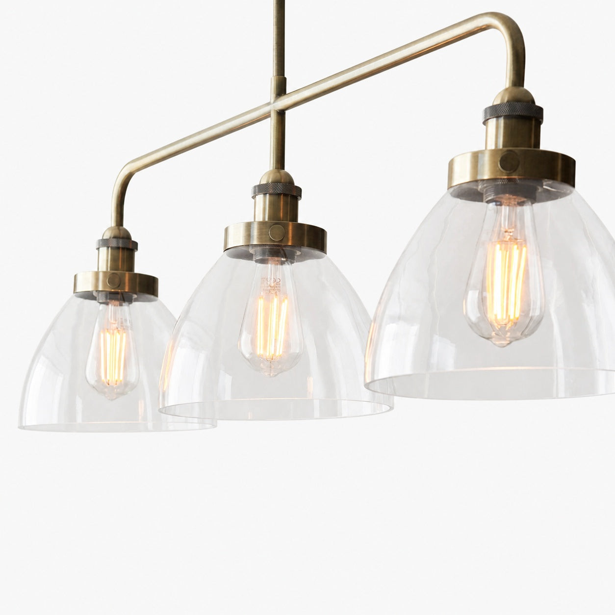 Novera Industrial 3 Light Linear Pendant Light - Modern Metal Style for Kitchen & Dining Room