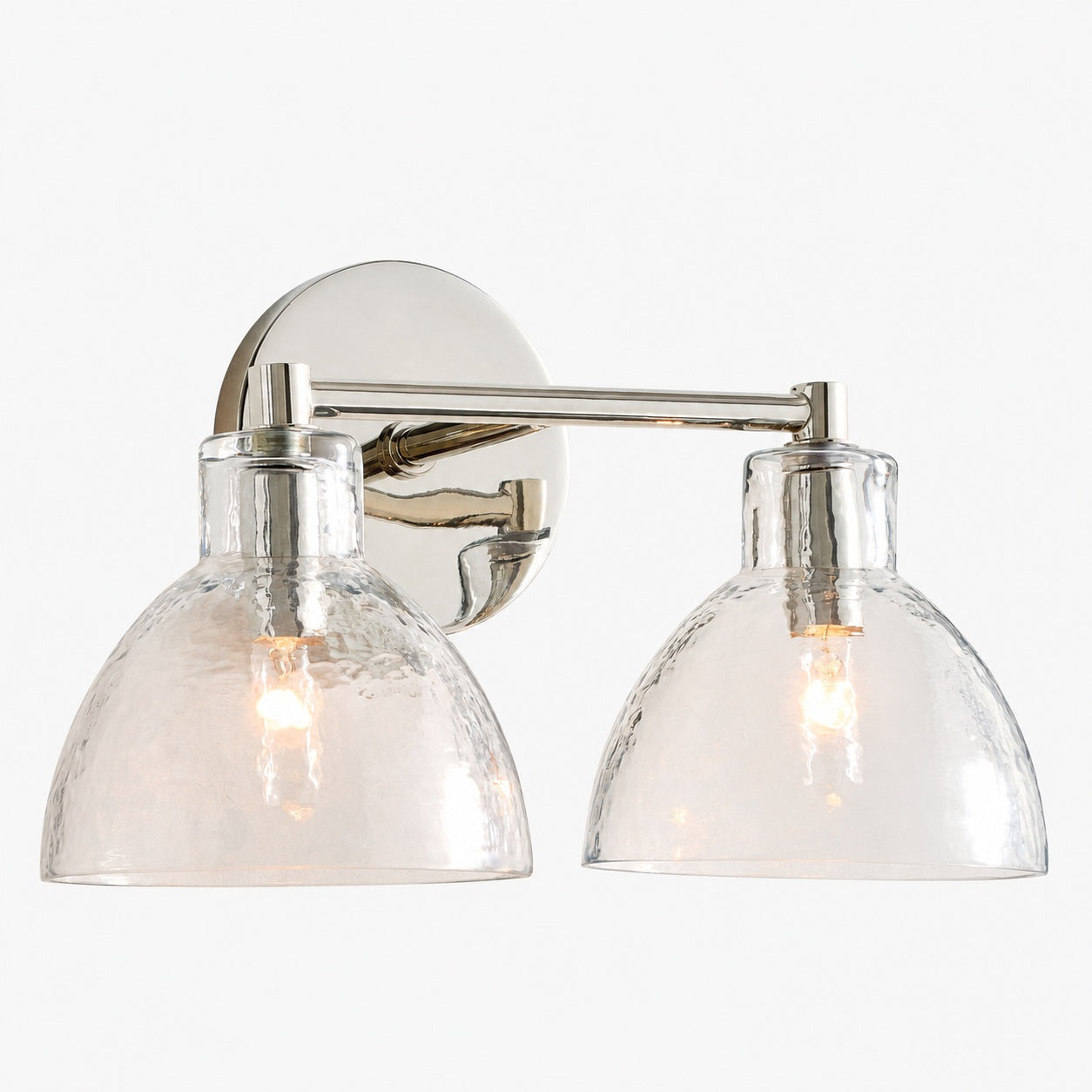 Glavira Recycled Glass Double Sconce - Indoor Brass Wall Lighting
