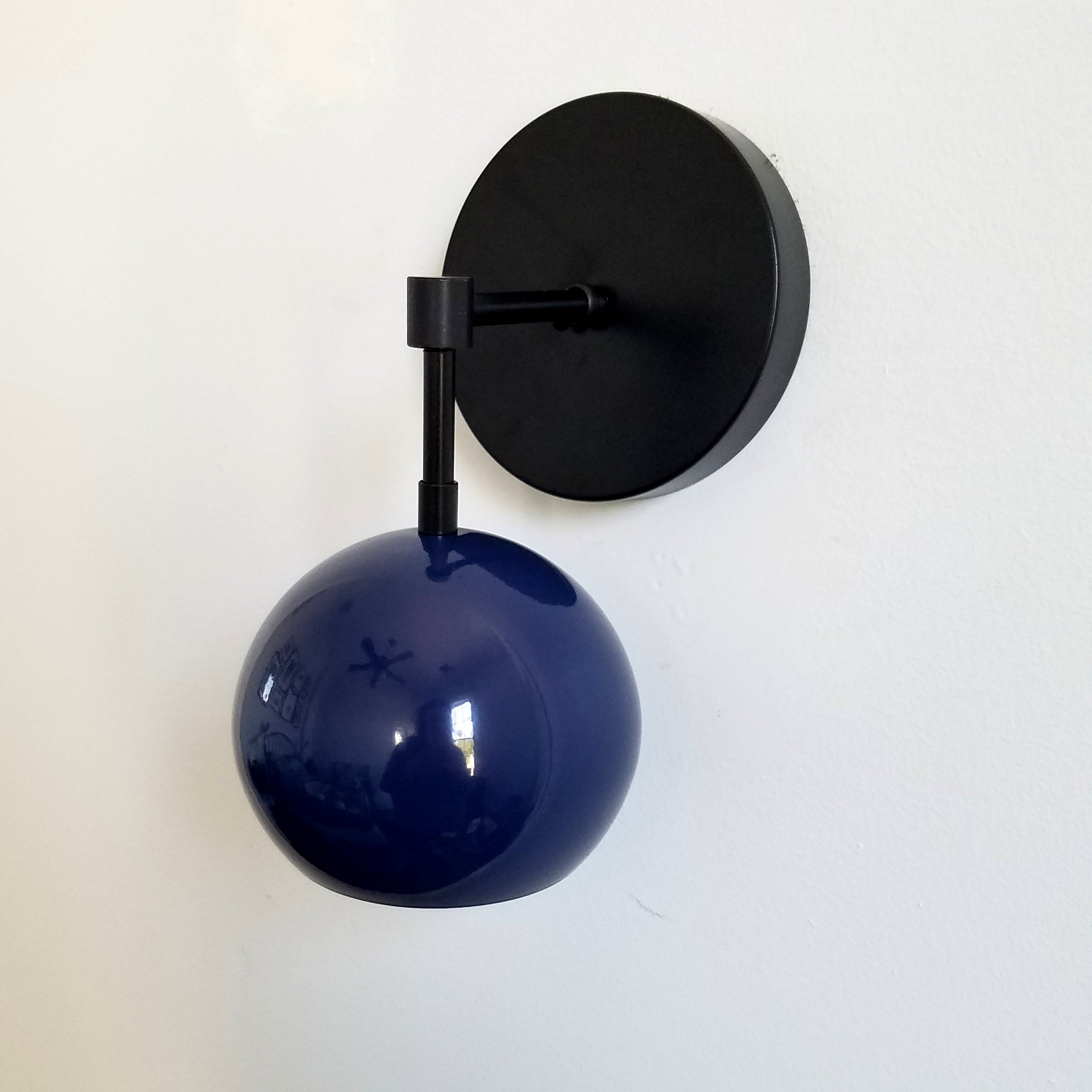 Modern Stylish Navy Globe Accent Wall Sconce