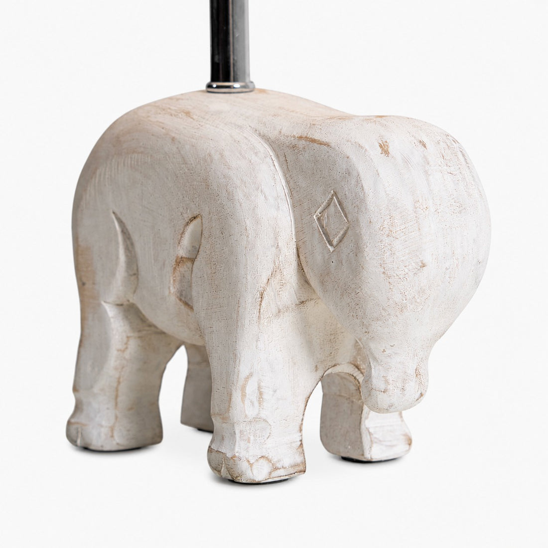 Carved Wood Animal Table Lamp