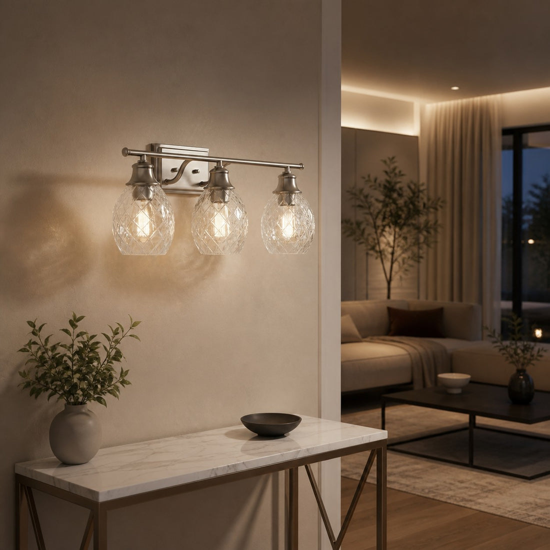 Nixora Modern Farmhouse Ribbed Design Wall Lamp - Decorative Lighting for Bathroom and Hallway