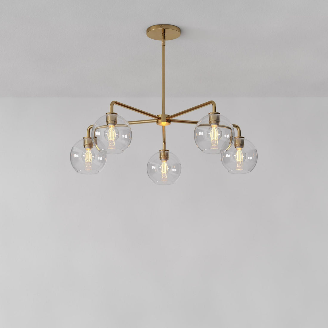 Selvion Elegant 5-Light Globe Chandelier – Modern Glass Pendant Lighting Fixture