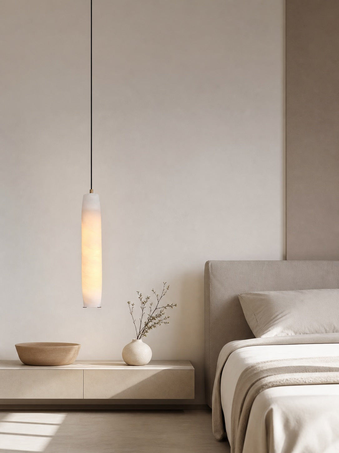 Alabaster Flute Pendant Light
