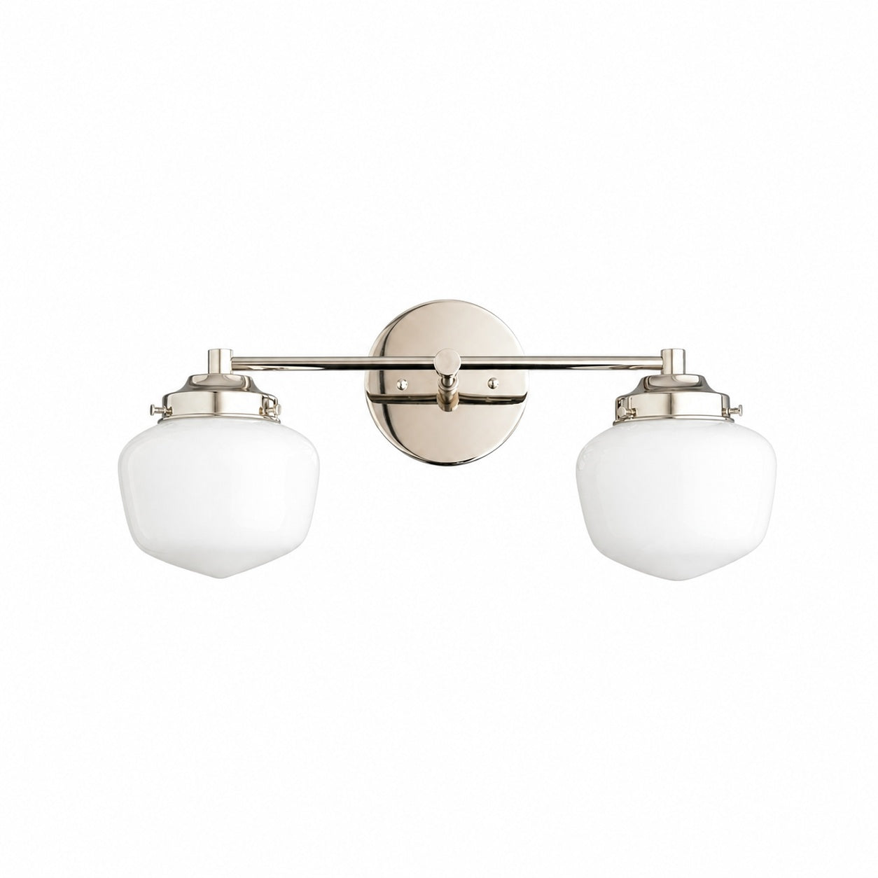 Opalume Glass Art Deco Vanity Light - Bathroom Wall Sconce with White Glass Shades