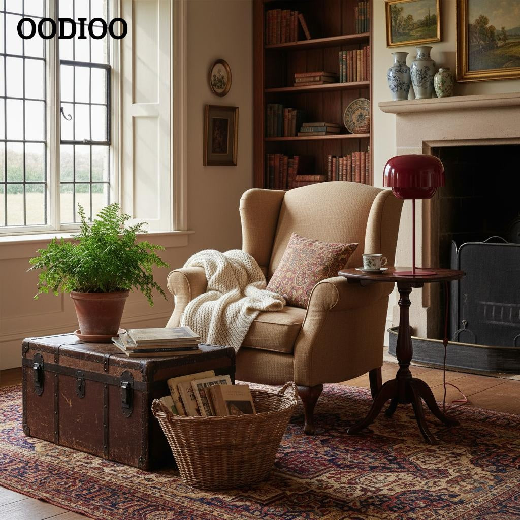 Nordic Mushroom Glass Table Lamp – Stained Glass Bedside Light