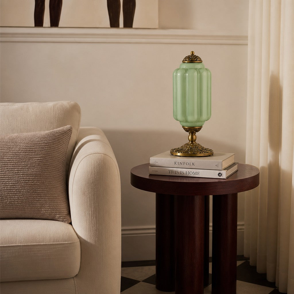 Eloise Milk Glass Table Lamp for Bedroom Decor