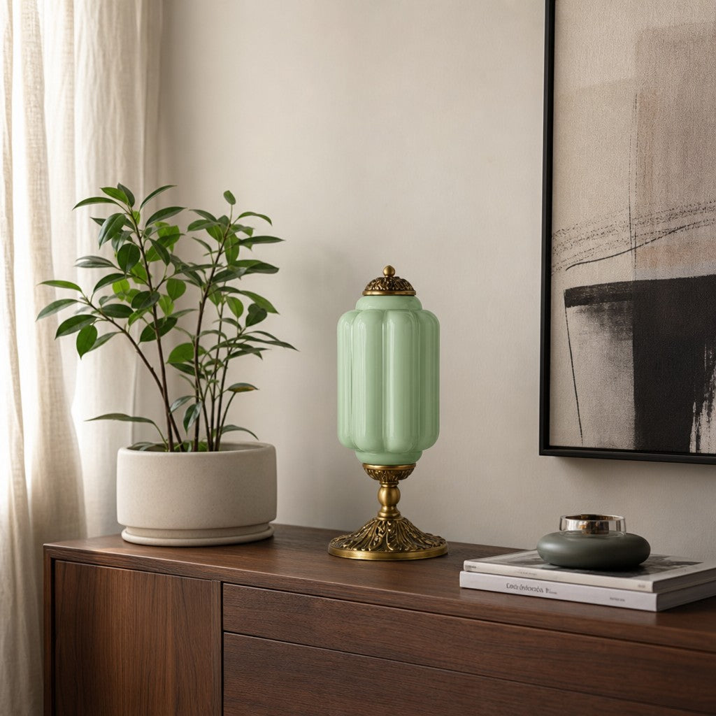 Eloise Milk Glass Table Lamp for Bedroom Decor