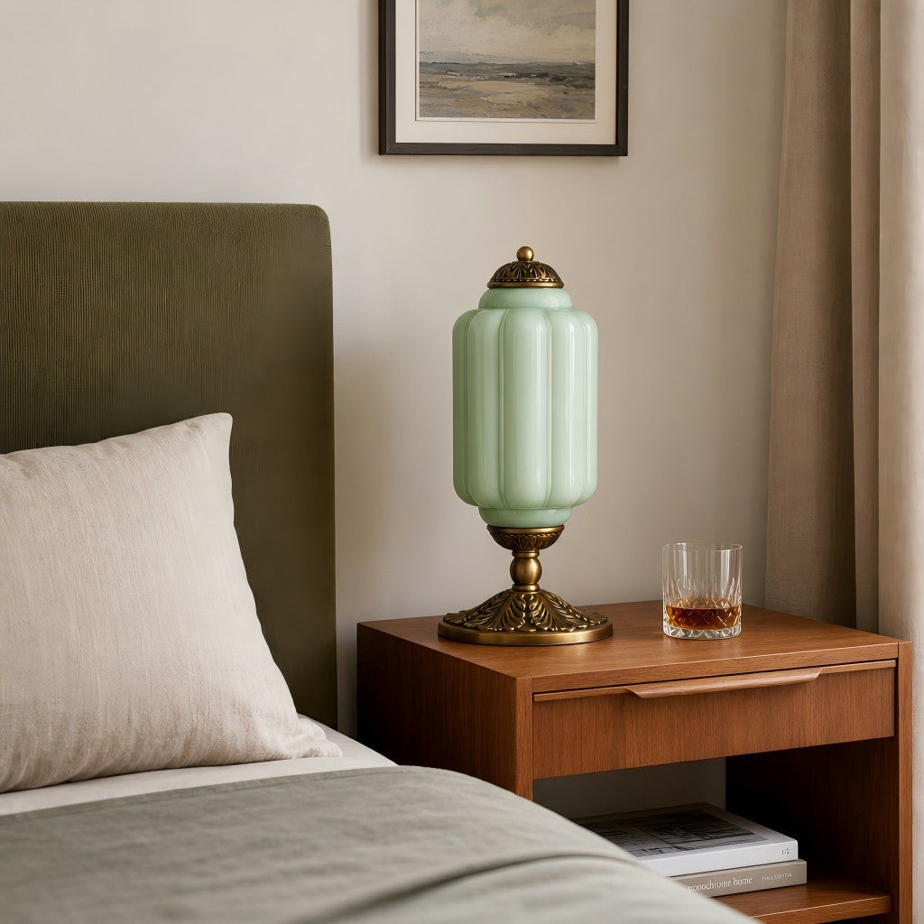 Eloise Milk Glass Table Lamp for Bedroom Decor