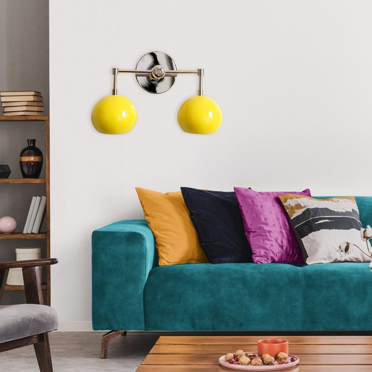 Daisy Wall Sconce - Double Globe Bubble Metal Multicolor Bath Light