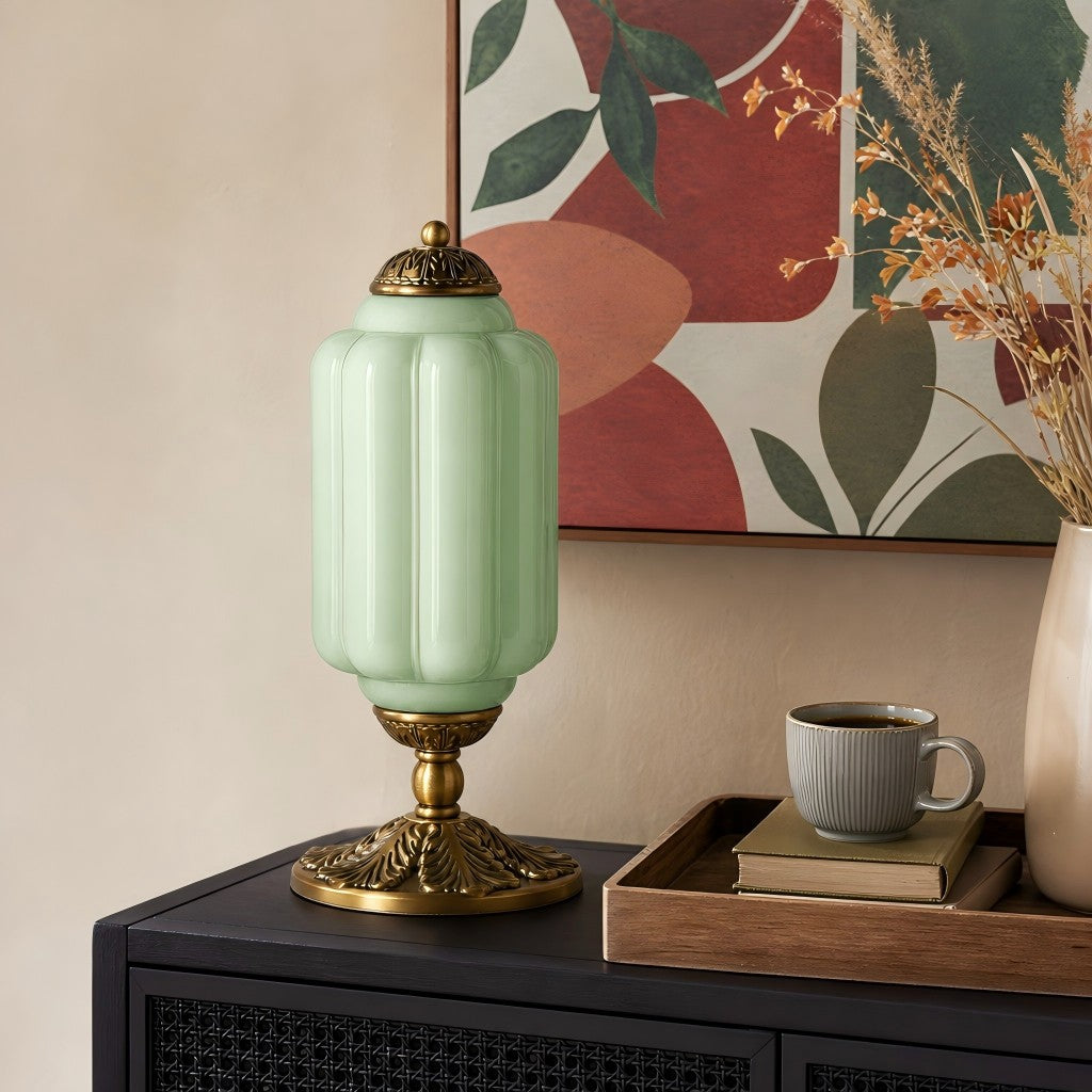 Eloise Milk Glass Table Lamp for Bedroom Decor