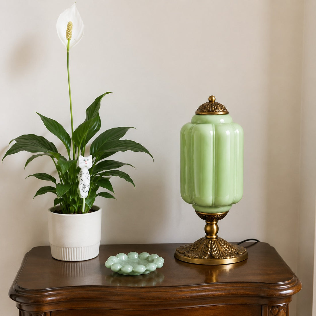 Eloise Milk Glass Table Lamp for Bedroom Decor