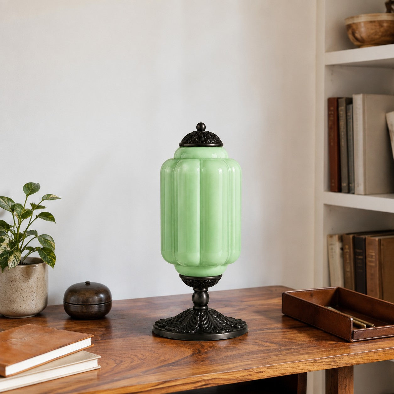 Eloise Milk Glass Table Lamp for Bedroom Decor