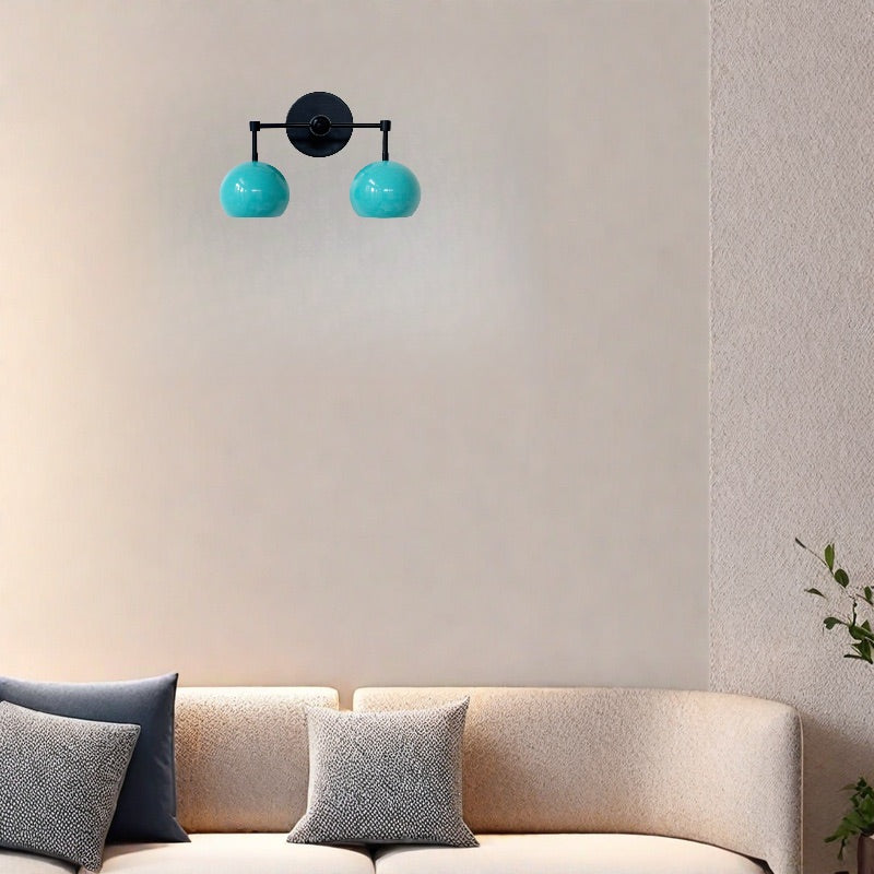 Navy Wall Light - Double Ball Bath Vanity Mirror Wall Sconce