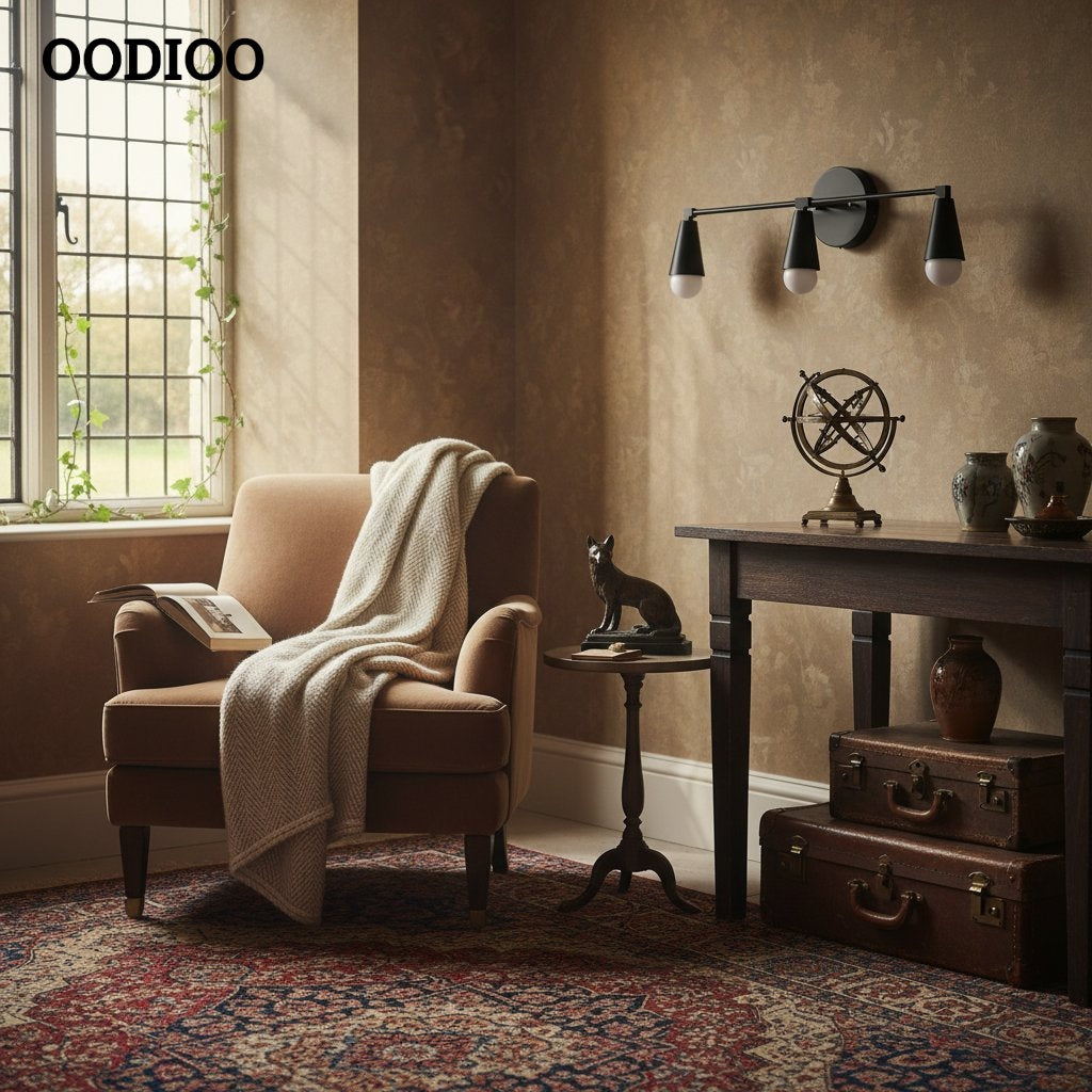 Pyralis Cone Artistic Triple Light Wall Fixture for Bedroom or Dressing Room