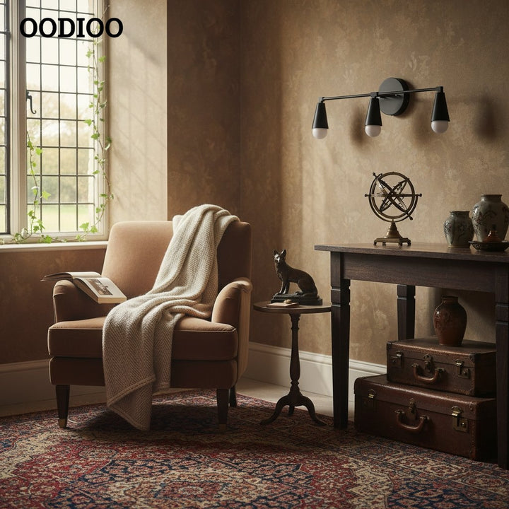 Pyralis Cone Artistic Triple Light Wall Fixture for Bedroom or Dressing Room