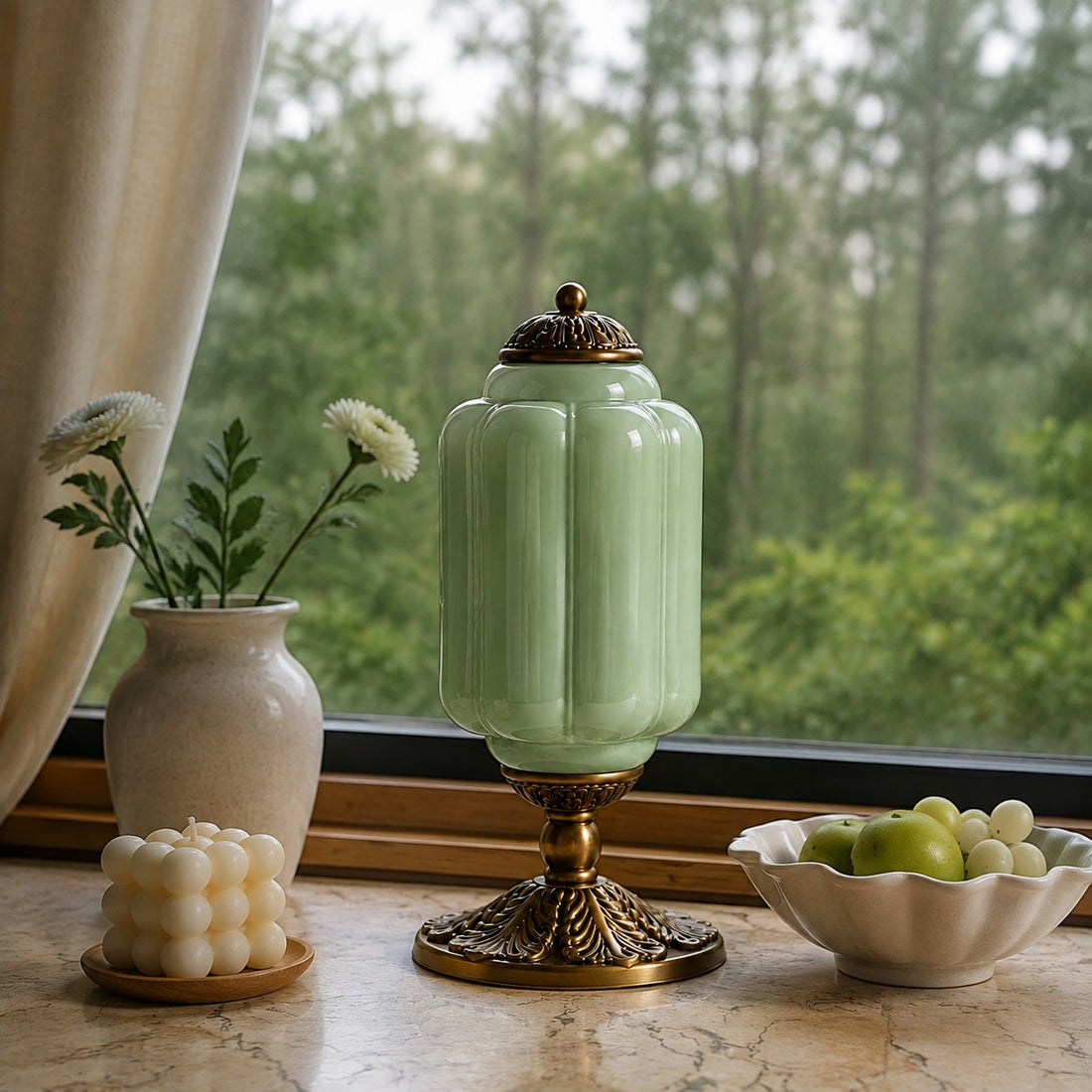 Eloise Milk Glass Table Lamp for Bedroom Decor