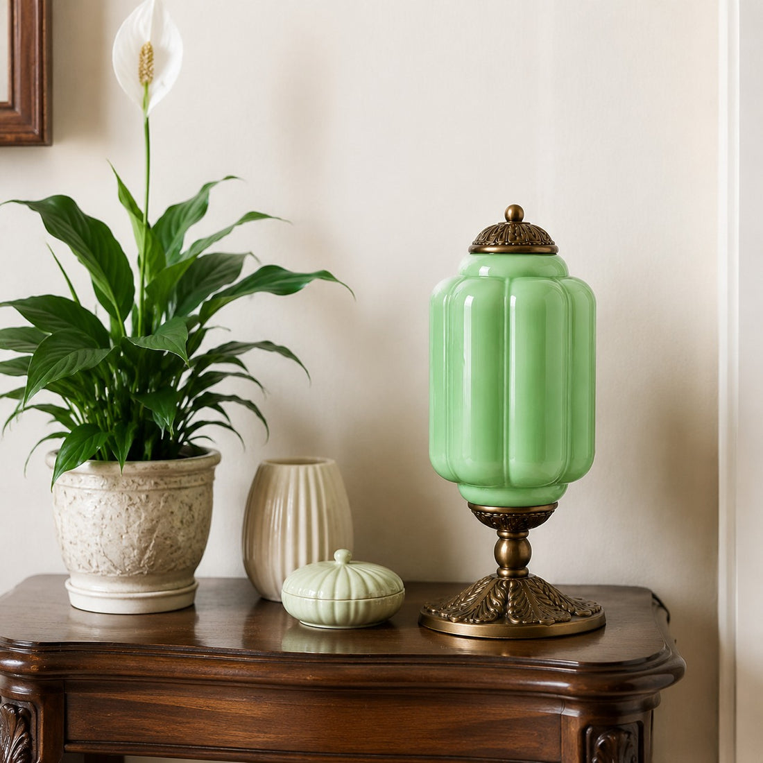 Eloise Milk Glass Table Lamp for Bedroom Decor