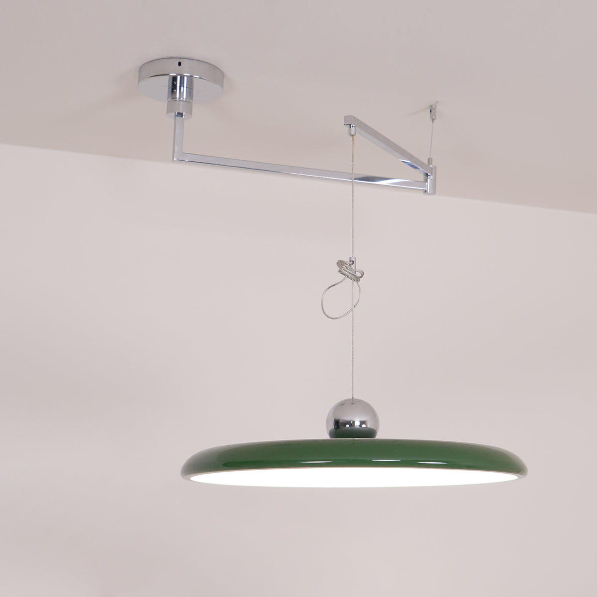 Minimalist Adjustable Lola Swing Arm Disc Flying Saucer Pendant Light For Dining Room
