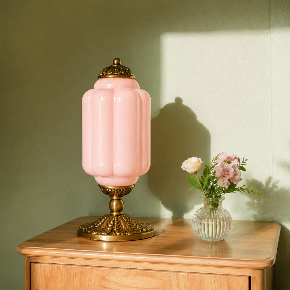 Eloise Milk Glass Table Lamp for Bedroom Decor