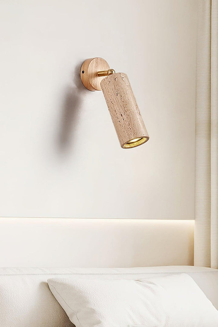 Mireille Modern Cylindrical Travertine Pivot Wall Light