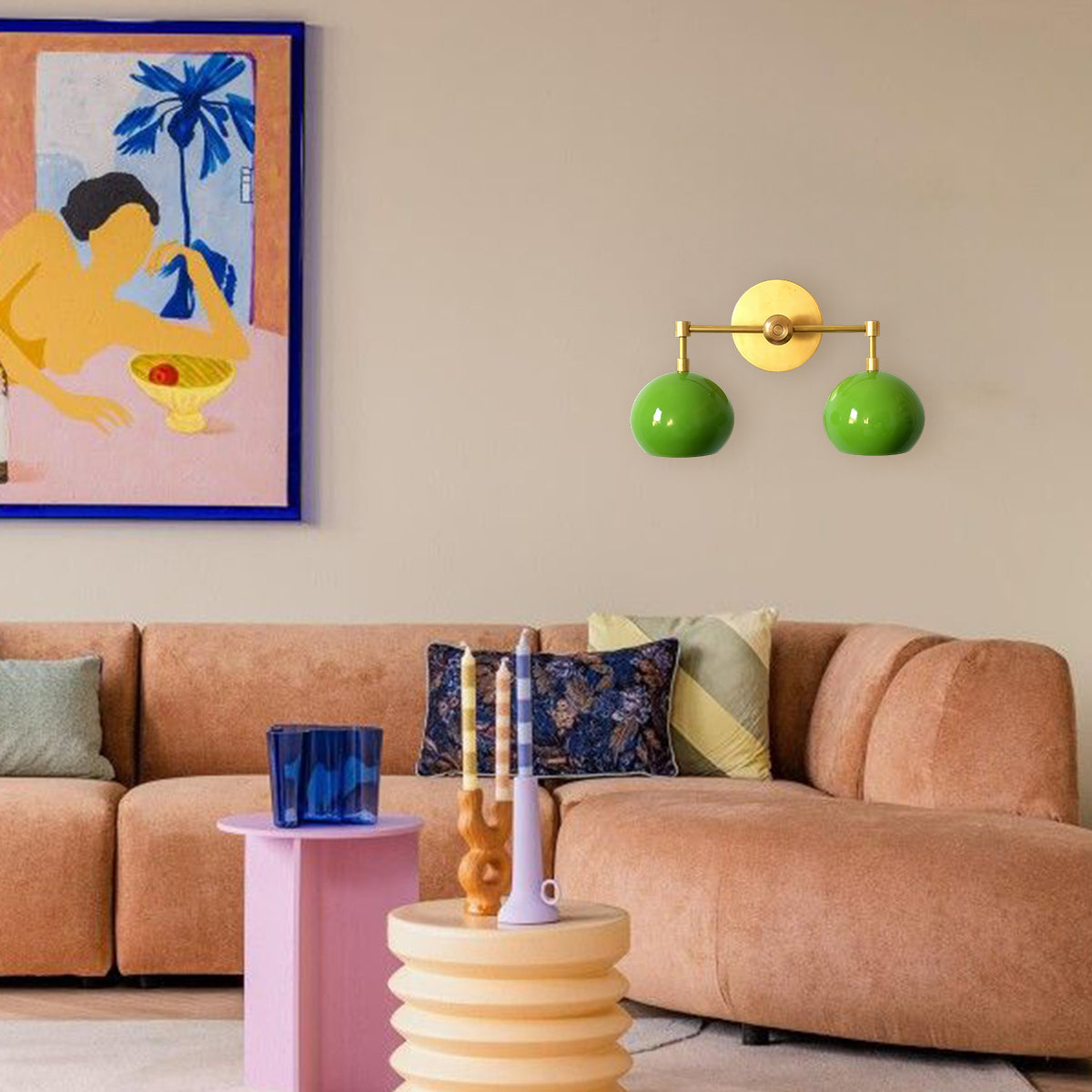 Spring Green Shades Sconce - Double Bubble Pop Vanity Wall Light