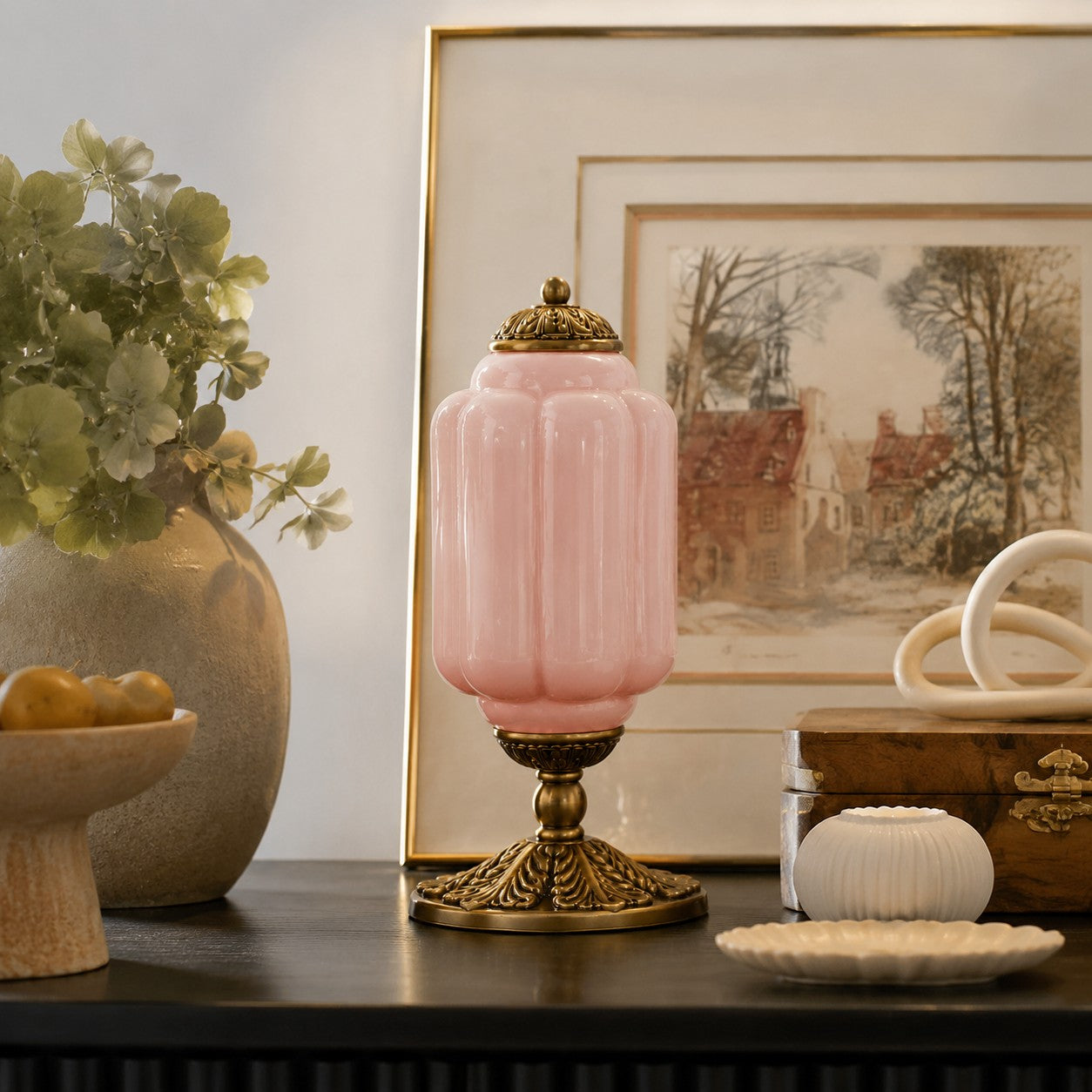 Eloise Milk Glass Table Lamp for Bedroom Decor