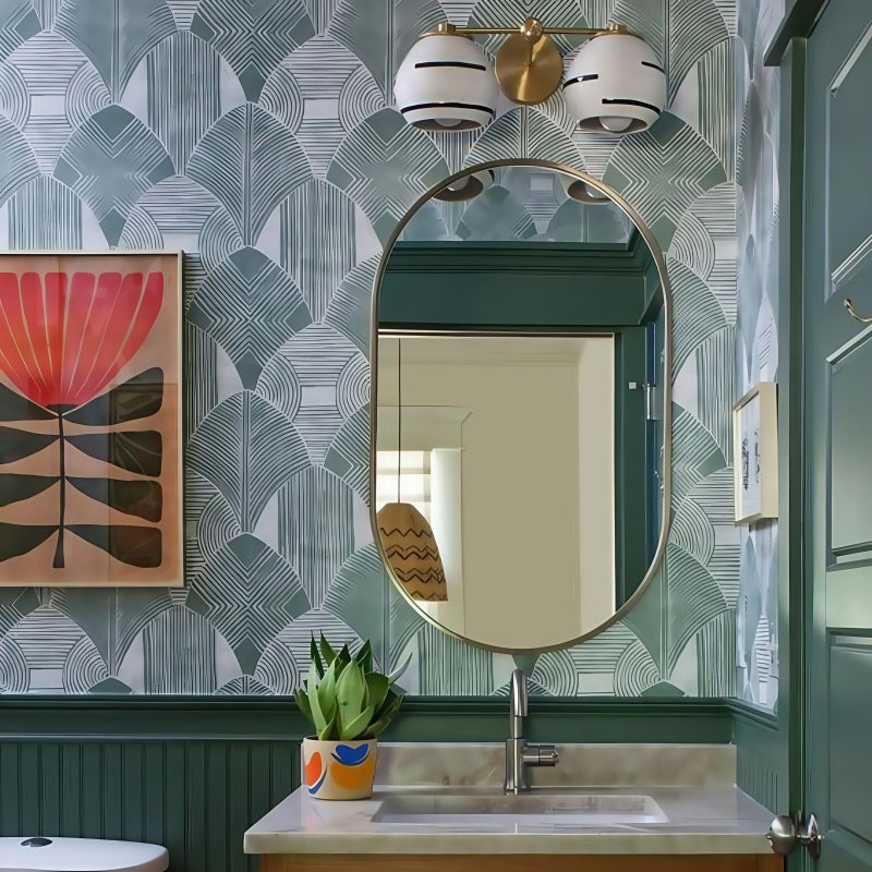 Two Light Delta Wall Sconce - Double Head Vanity Ceramic Wall Lamp