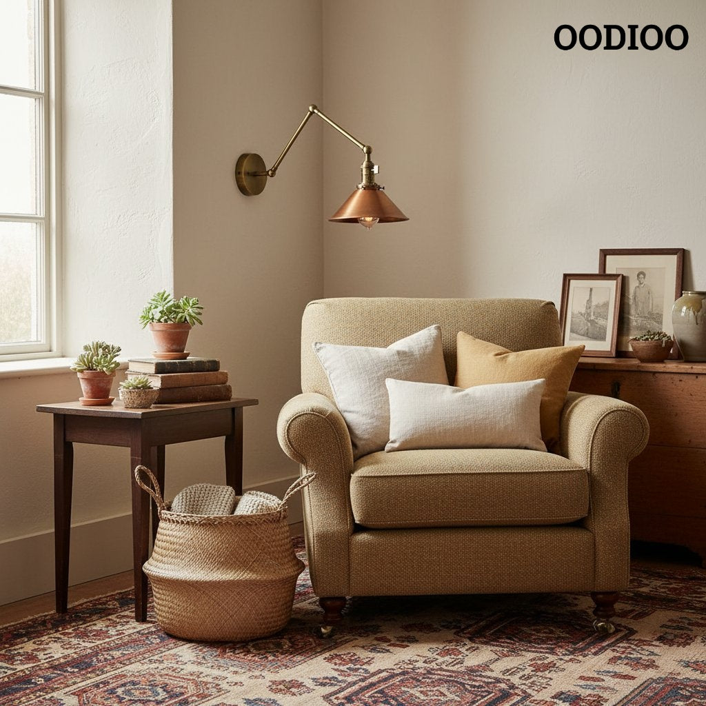 Conique Metal Industrial Farmhouse Wall Lamp – Adjustable Arm Wall Sconce for Accent Lighting