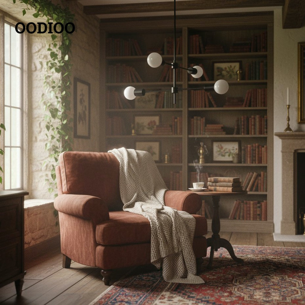 Lumen Mid - Century Globe Chandelier – Elegant Statement Light for Living Room