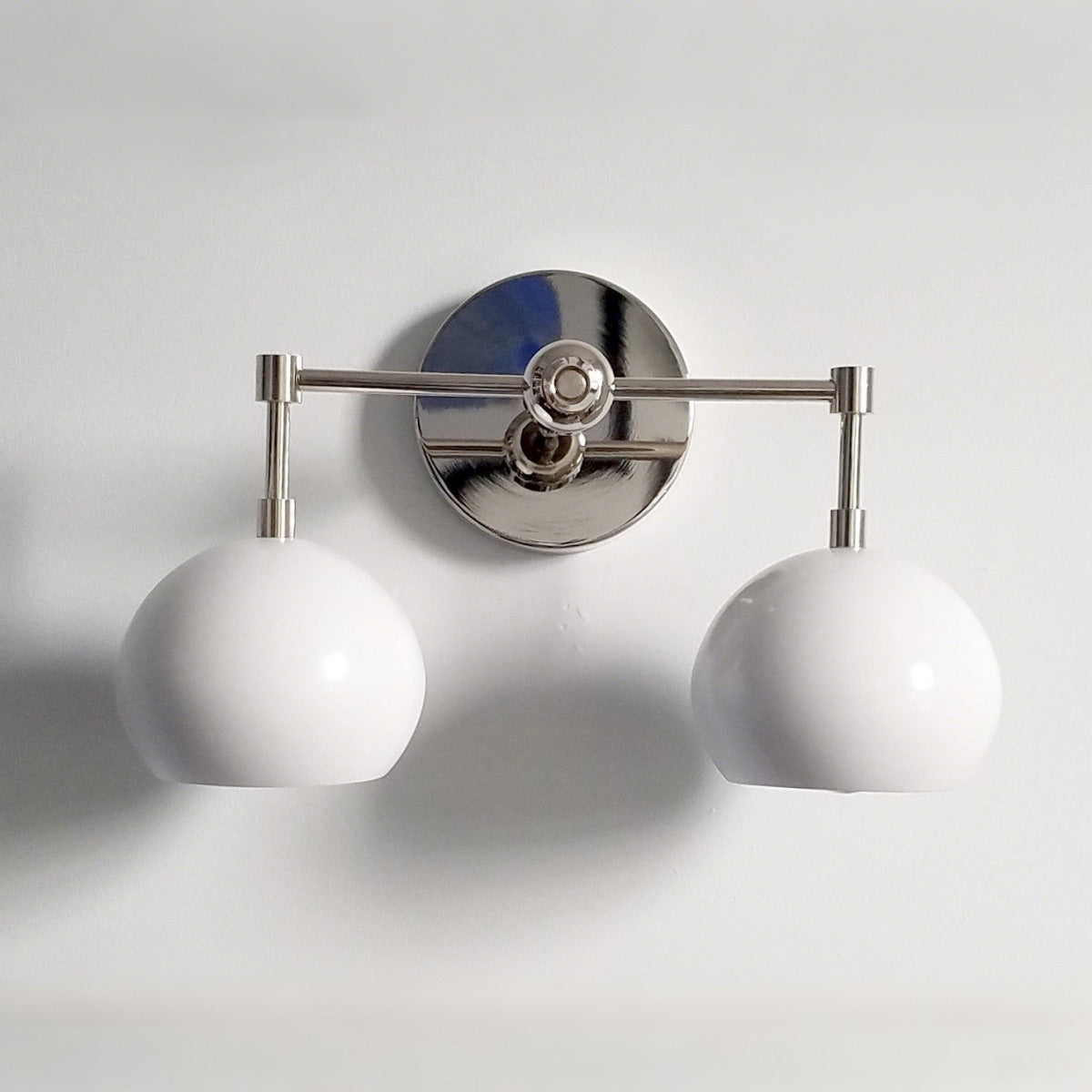 White Shades Wall Sconce - Double Head Vanity Bathroom Light