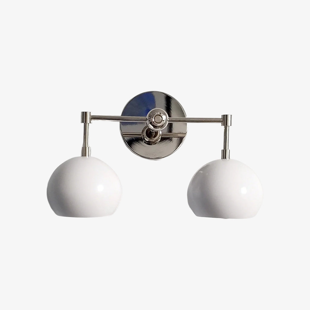 White Shades Wall Sconce - Double Head Vanity Bathroom Light