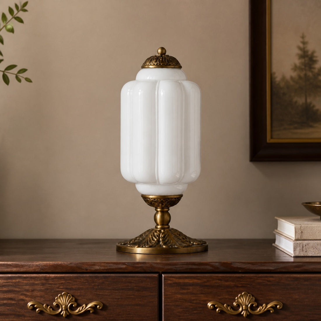 Eloise Milk Glass Table Lamp for Bedroom Decor
