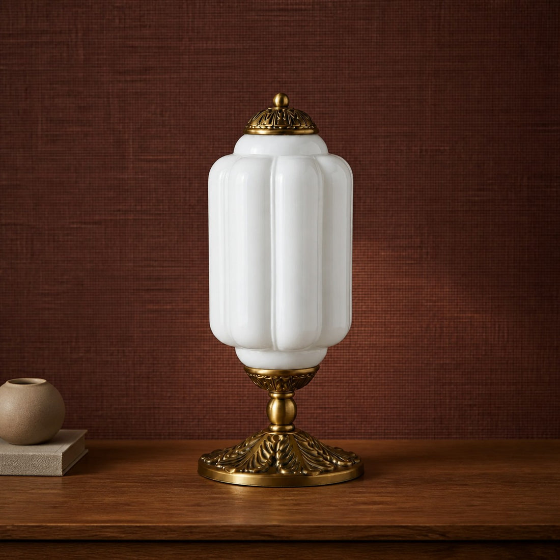 Eloise Milk Glass Table Lamp for Bedroom Decor