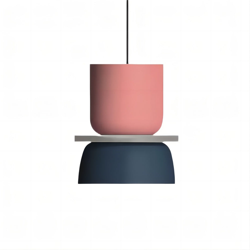 Nordic Style Macaron Pendant Light - Modern Color Block Bowl Shade Lamp