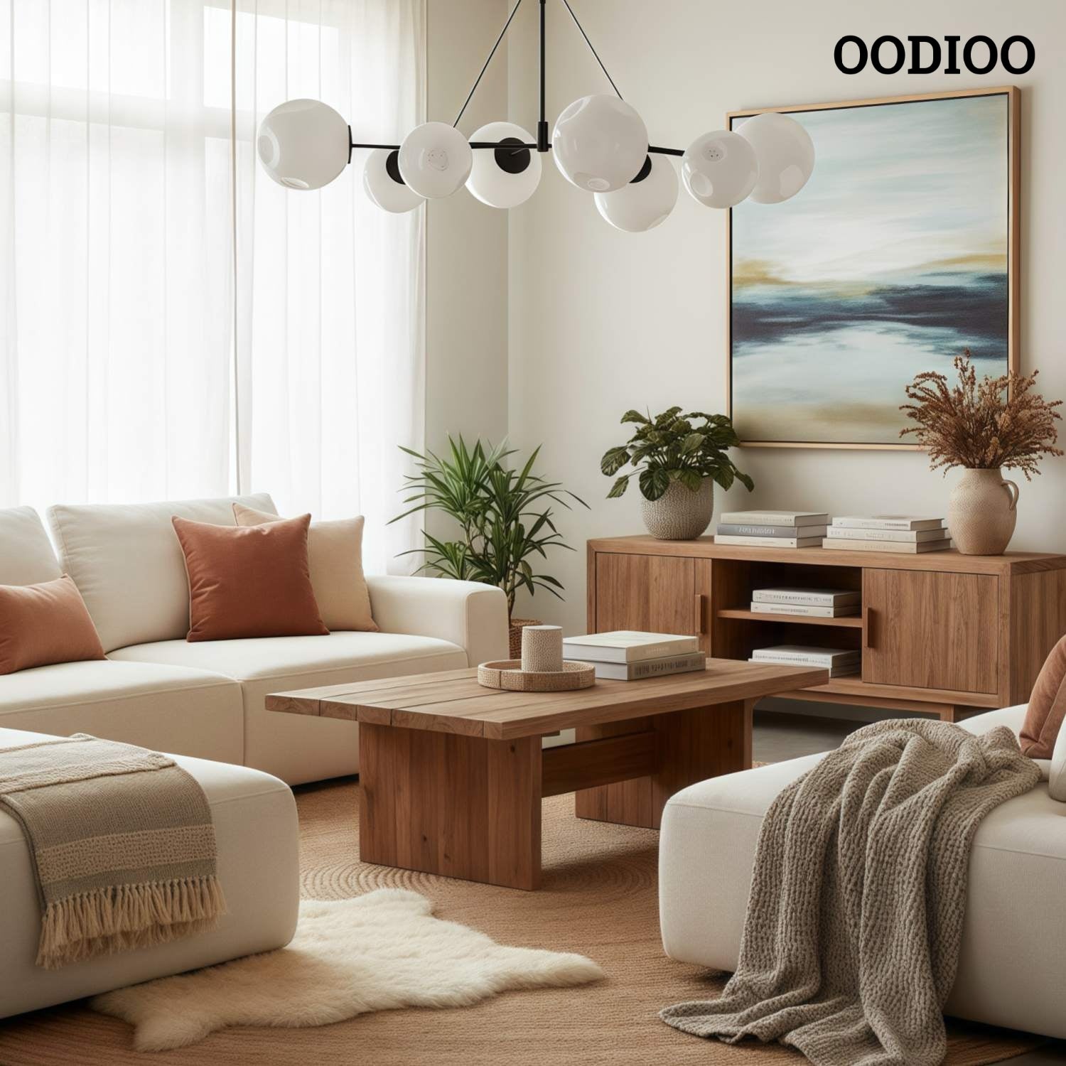 Pawrior Elegant Artistic Glass Spherical Metal Chandelier Perfect for Modern Interiors