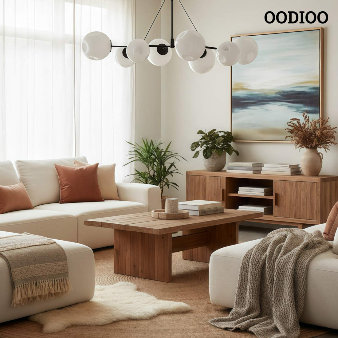 Pawrior Elegant Artistic Glass Spherical Metal Chandelier Perfect for Modern Interiors