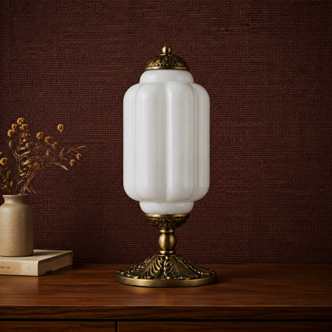 Eloise Milk Glass Table Lamp for Bedroom Decor