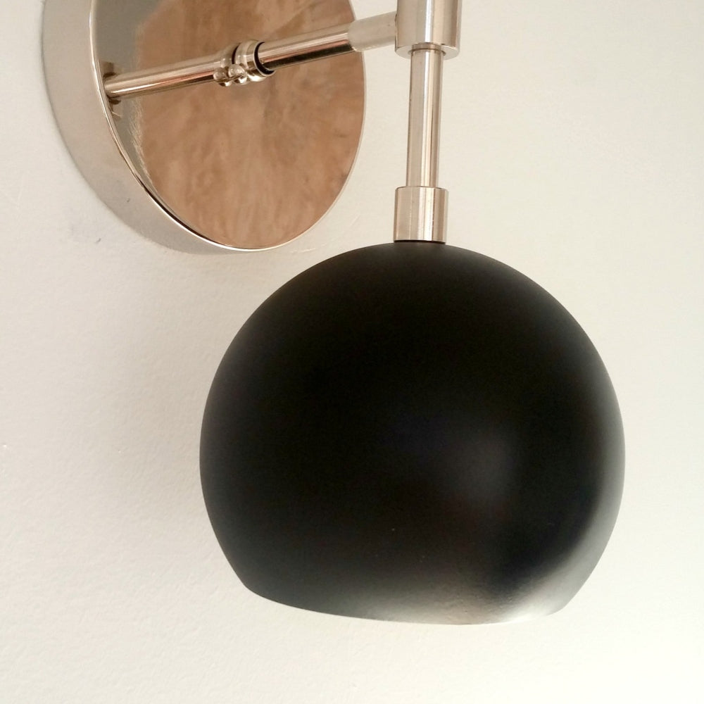 Soft Lighting Matte Black Wall Globe Sconce