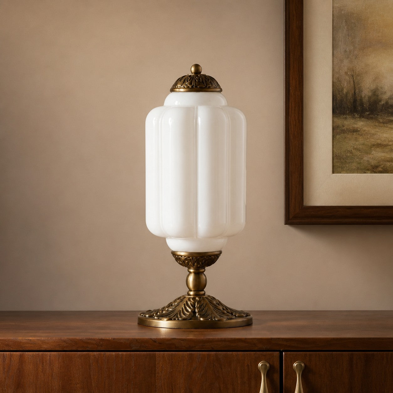 Eloise Milk Glass Table Lamp for Bedroom Decor
