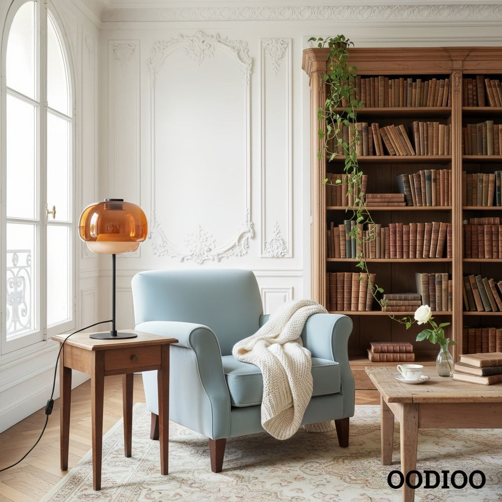 Nordic Mushroom Glass Table Lamp – Stained Glass Bedside Light