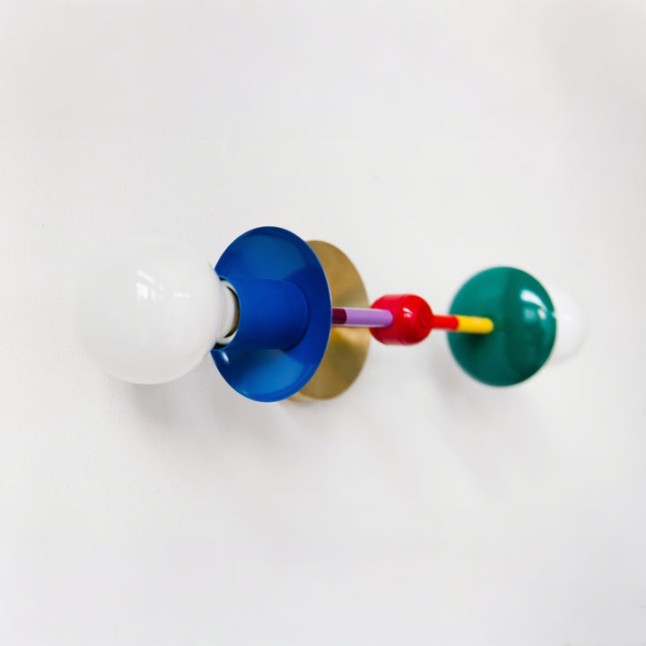 Colorful Wall Sconce - Rainbow Finish for Bedroom & Hallway Lighting