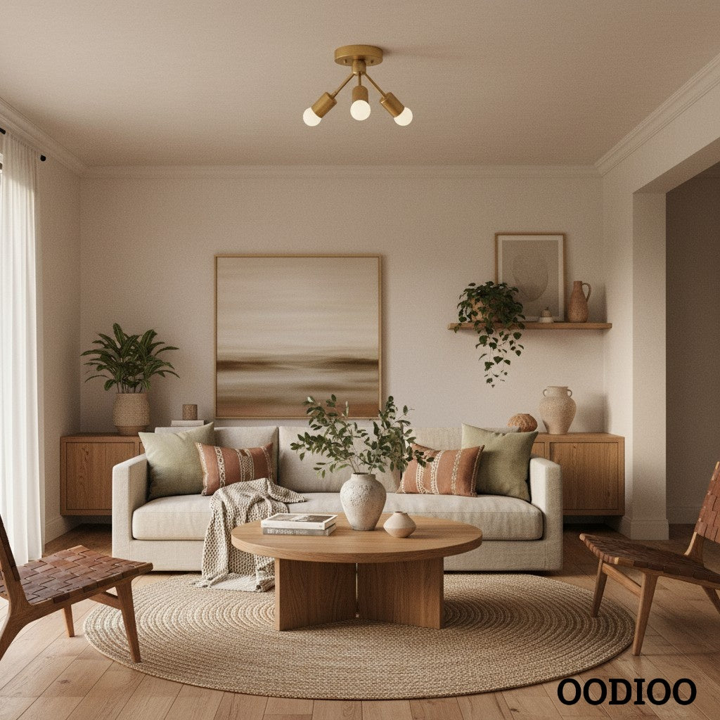 Lumen Art Deco Inspired Ceiling Lamp – Elegant Minimalist Flush Mount for Home Interiors