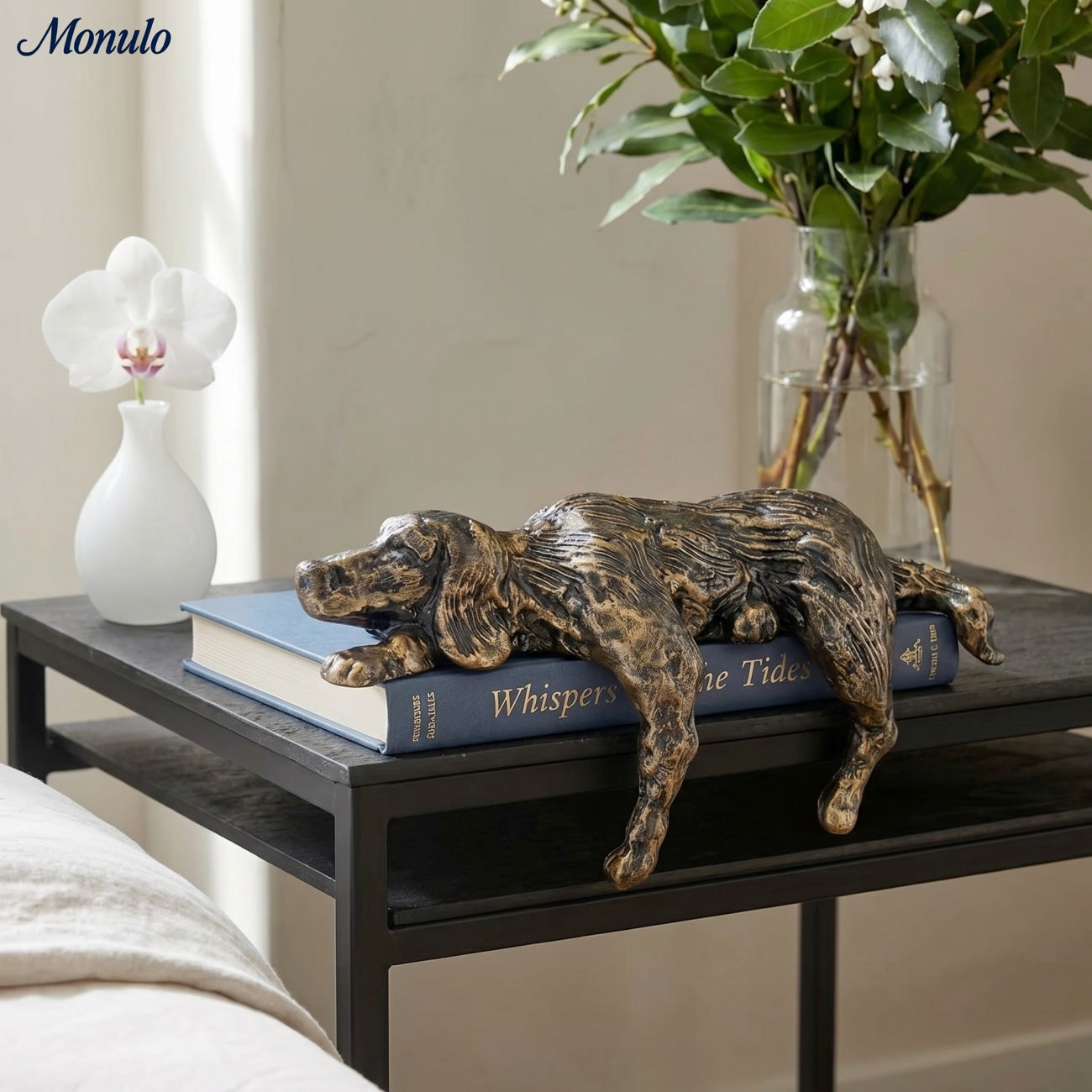 Floxo Geometric Dog Sculpture Modern Decor - Minimalist Iron Art for Desk