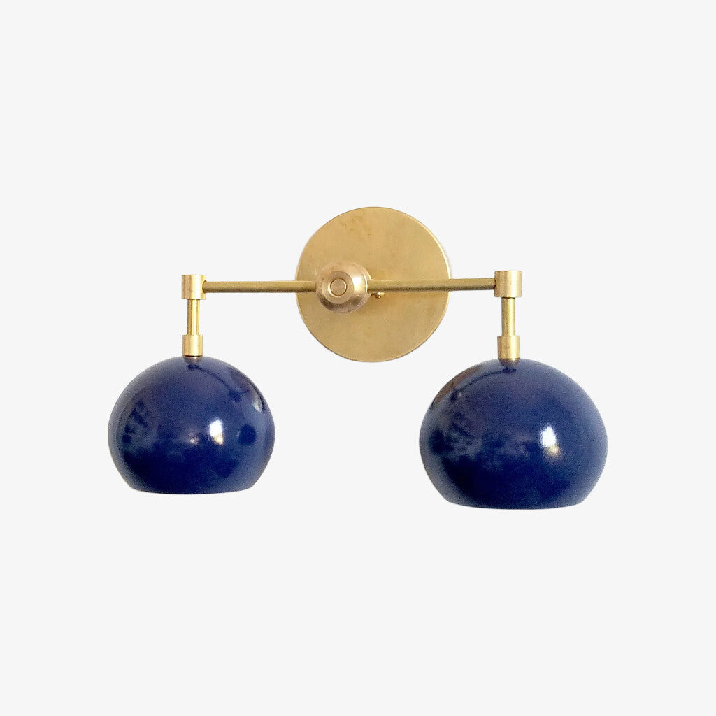 Navy Wall Light - Double Ball Bath Vanity Mirror Wall Sconce