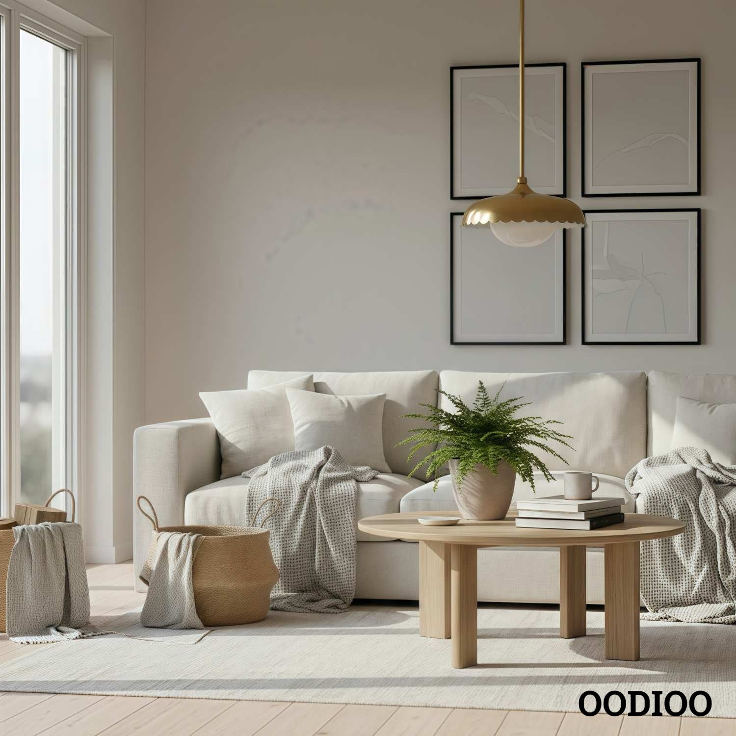 Rayla Retro Brass Scalloped Shade Pendant Lamp – Perfect for Living Rooms and Cafes