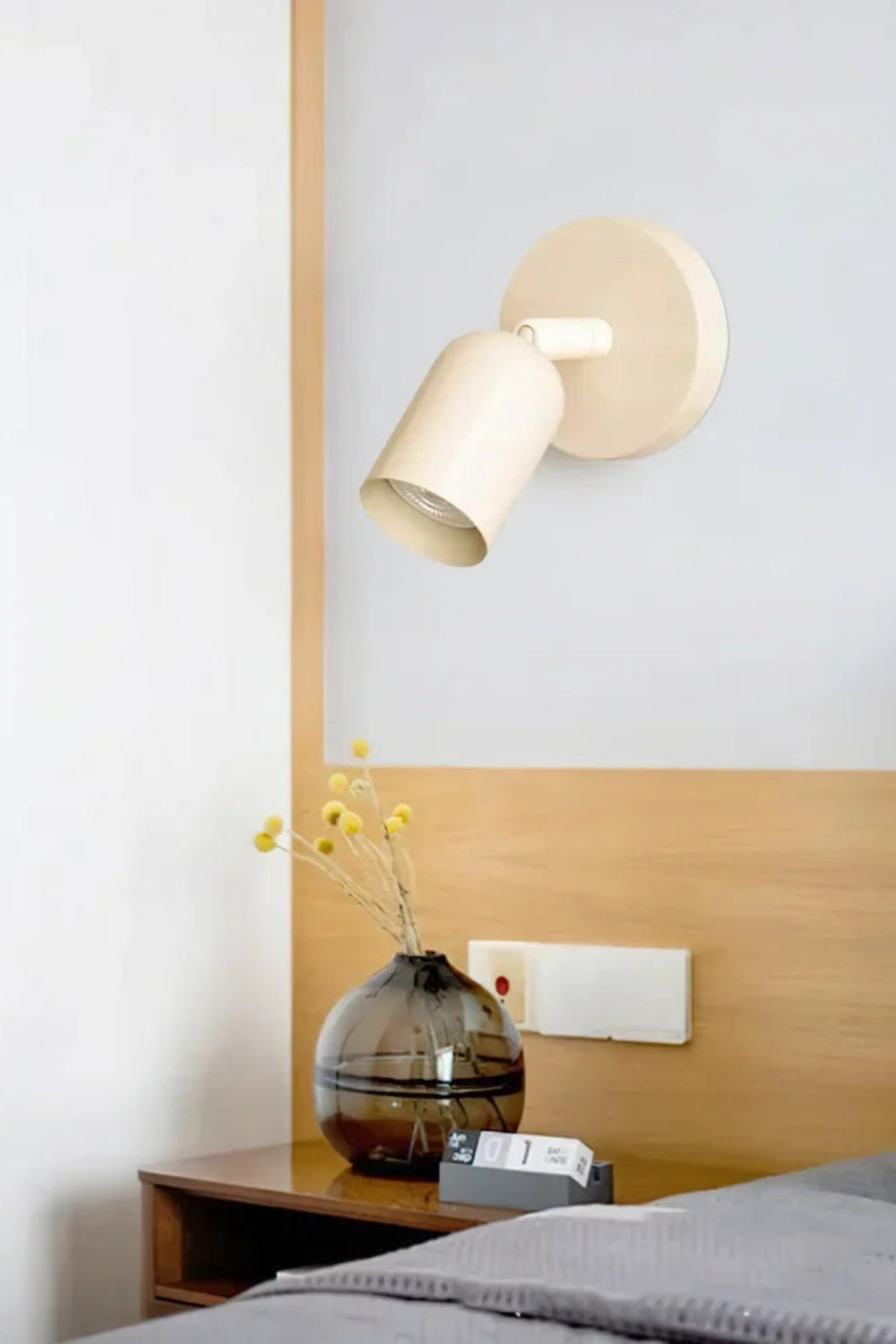 Cream Barrel Gimbal Head Wall Sconce