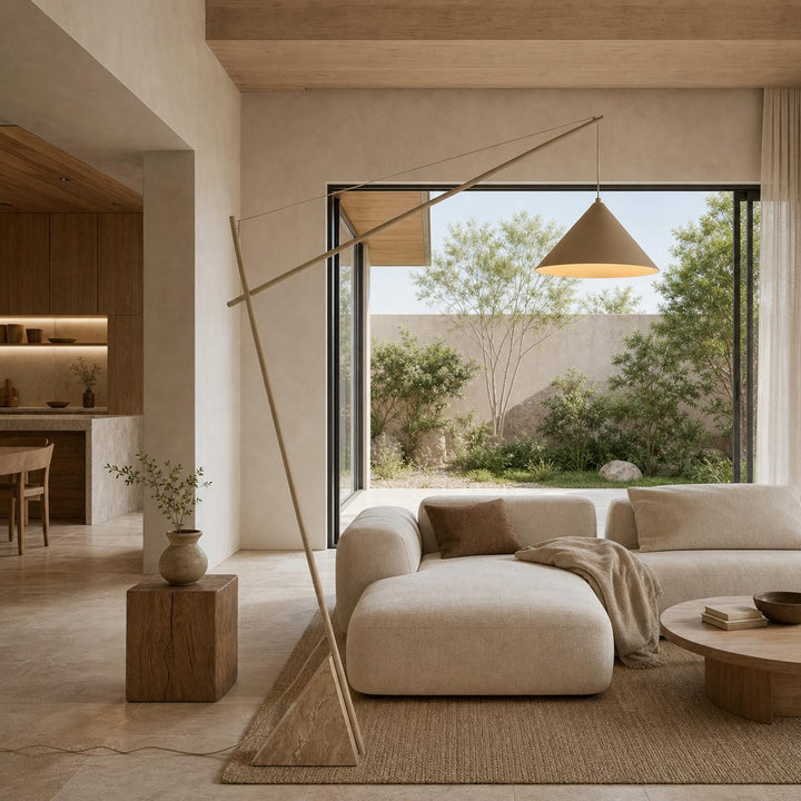 Grande Travertine Floor Lamp