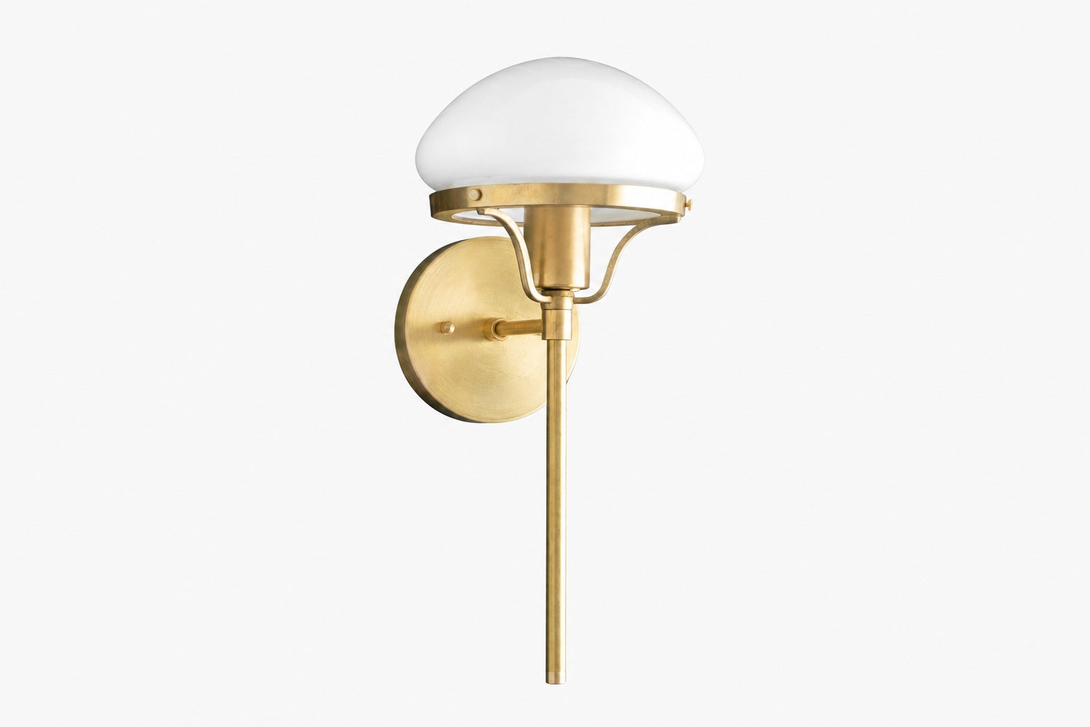 Ornato Luxe Modern Art Deco Wall Light - Opal Glass Globe Sconce - Brass or Black