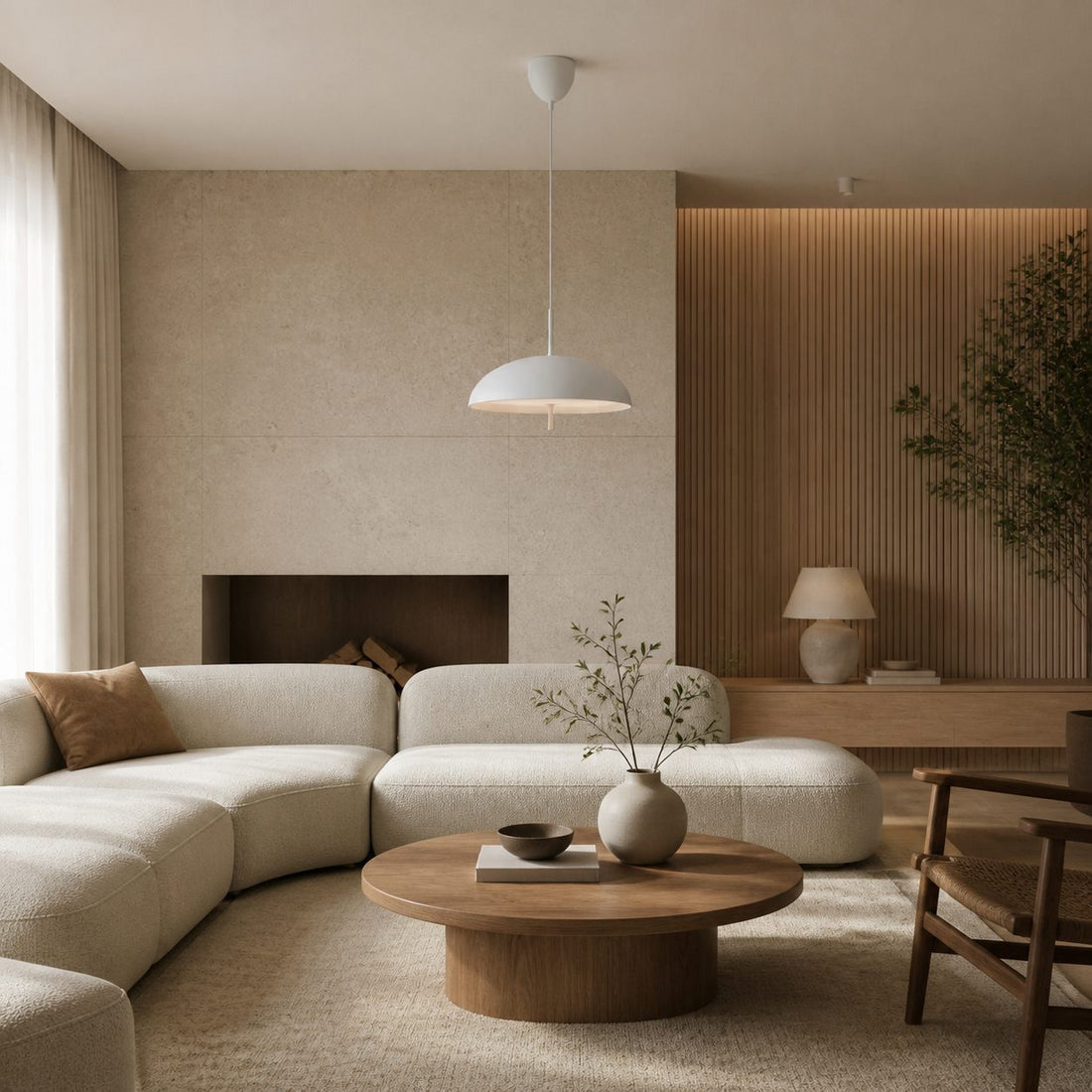 Aurelia Pendant Lamp - Sculptural Metal Frame with Sleek Shade for Dining and Entry