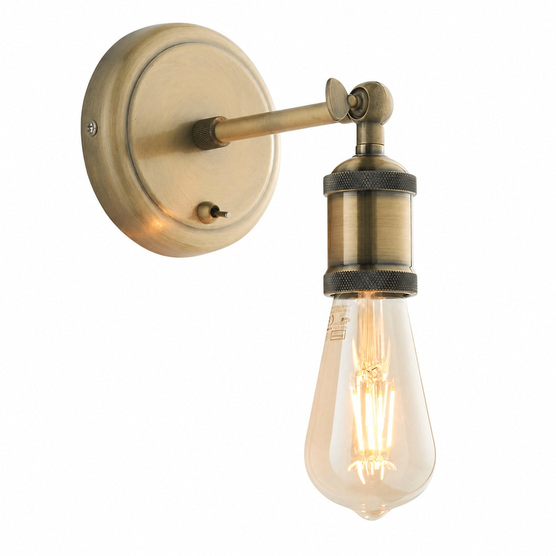 Vintage Hal Brass Adjustable Wall Light for Living Room
